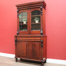 Load image into Gallery viewer, x SOLD Antique Australian Cedar Two-Height Bookcase or China Cabinet with Shield Doors. B11777
