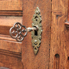 Load image into Gallery viewer, x SOLD Antique French Hall Cabinet or Drinks Cabinet, Cocktail Cupboard. Drawer and key. 11482