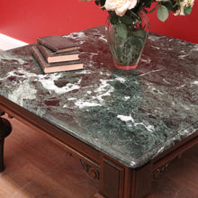 Load image into Gallery viewer, x SOLD Antique French Coffee Table, Oak and Green Mable Top Lamp Table or Coffee Table. B11823