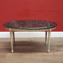 Load image into Gallery viewer, x SOLD An Oval Vintage French Hand-painted Oval Coffee Table with Black Marble Top. B11704