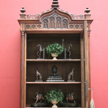 Load image into Gallery viewer, x SOLD Antique French Walnut Church-Inspired China Cabinet or Bookcase Cupboard B11916