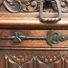 Load image into Gallery viewer, x SOLD Antique Flemish Oak Sideboard, Felt Lined Hall Cupboard, Dining Room Sideboard B11462