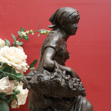Load image into Gallery viewer, x SOLD Antique French Spelter of a Maiden holding a Basket, Louis Emile Cana 1845-1895. B11633