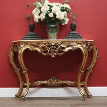 Load image into Gallery viewer, x SOLD Antique Italian Console Table, Hall Table. Gilt Timber and Gesso Table with Marble Top. B11386