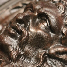 Load image into Gallery viewer, x SOLD Antique French Cast Iron Coal Scuttle, Kindling Box, Greenman Detail. B11528