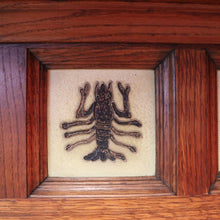 Load image into Gallery viewer, x SOLD Antique French Coat Rack, French Oak and Tile Hat, Coat Rack with Iron Hooks. B11394