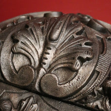 Load image into Gallery viewer, x SOLD Antique French Cast Iron Coal Scuttle, Kindling Box, Greenman Detail. B11528