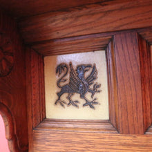 Load image into Gallery viewer, x SOLD Antique French Coat Rack, French Oak and Tile Hat, Coat Rack with Iron Hooks. B11394
