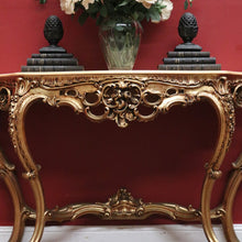 Load image into Gallery viewer, x SOLD Antique Italian Console Table, Hall Table. Gilt Timber and Gesso Table with Marble Top. B11386