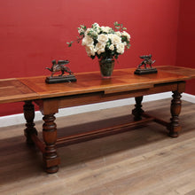 Load image into Gallery viewer, x SOLD Antique French Dining Table with Two Extension Leaves and Stretcher Base. B11818