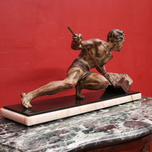 Load image into Gallery viewer, x SOLD Antique French Bronze and Marble Statue, Art Deco Sculpture, Guislain 1930s B11366