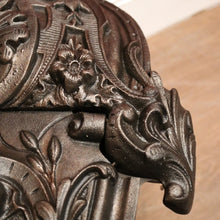 Load image into Gallery viewer, x SOLD Antique French Cast Iron Coal Scuttle, Kindling Box, Greenman Detail. B11528