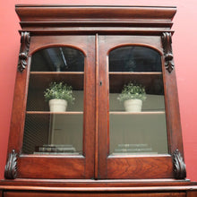Load image into Gallery viewer, x SOLD Antique Australian Cedar Two-Height Bookcase or China Cabinet with Shield Doors. B11777
