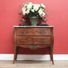 Load image into Gallery viewer, x SOLD Antique French Chest of Drawers, Marble Top Inlaid Two Drawer Hall Cabinet. B11332