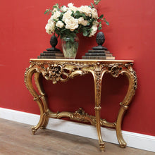 Load image into Gallery viewer, x SOLD Antique Italian Console Table, Hall Table. Gilt Timber and Gesso Table with Marble Top. B11386
