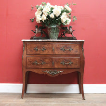 Load image into Gallery viewer, x SOLD Antique French Chest of Drawers, Marble Top Inlaid Two Drawer Hall Cabinet. B11332