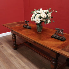 Load image into Gallery viewer, x SOLD Antique French Dining Table with Two Extension Leaves and Stretcher Base. B11818