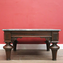 Load image into Gallery viewer, x SOLD Antique French Coffee Table, Oak and Green Mable Top Lamp Table or Coffee Table. B11823
