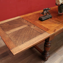 Load image into Gallery viewer, x SOLD Antique French Dining Table with Two Extension Leaves and Stretcher Base. B11818