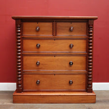 Load image into Gallery viewer, x SOLD Antique Australian Cedar Chest of Drawers, Full Cedar, Mother of Pearl to the Handles. B11907
