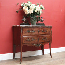 Load image into Gallery viewer, x SOLD Antique French Chest of Drawers, Marble Top Inlaid Two Drawer Hall Cabinet. B11332