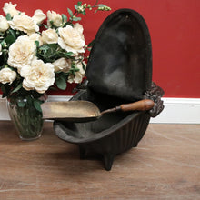 Load image into Gallery viewer, x SOLD Antique French Cast Iron Coal Scuttle, Kindling Box, Greenman Detail. B11528