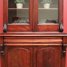 Load image into Gallery viewer, x SOLD Antique Australian Cedar Two-Height Bookcase or China Cabinet with Shield Doors. B11777