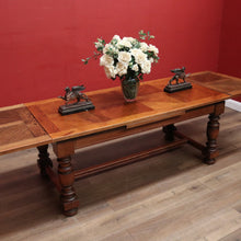 Load image into Gallery viewer, x SOLD Antique French Dining Table with Two Extension Leaves and Stretcher Base. B11818