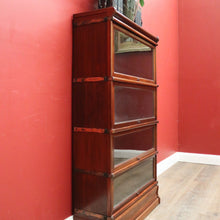 Load image into Gallery viewer, x SOLD Antique Solicitors Bookcase, Four Section Glass Door Bookcase Wernicke Barristers Bookcase. B11795