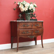 Load image into Gallery viewer, x SOLD Antique French Chest of Drawers, Marble Top Inlaid Two Drawer Hall Cabinet. B11332