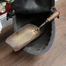 Load image into Gallery viewer, x SOLD Antique French Cast Iron Coal Scuttle, Kindling Box, Greenman Detail. B11528