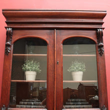 Load image into Gallery viewer, x SOLD Antique Australian Cedar Two-Height Bookcase or China Cabinet with Shield Doors. B11777