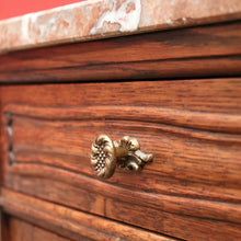 Load image into Gallery viewer, x SOLD Antique French Hall Cabinet, Lamp Table or Bedside Cabinet, Oak and Marble c1880. B11968