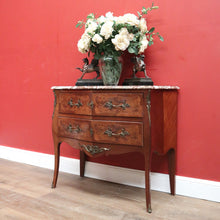 Load image into Gallery viewer, x SOLD Antique French Chest of Drawers, Marble Top Inlaid Two Drawer Hall Cabinet. B11332