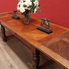 Load image into Gallery viewer, x SOLD Antique French Dining Table with Two Extension Leaves and Stretcher Base. B11818