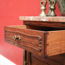 Load image into Gallery viewer, x SOLD Antique French Hall Cabinet, Lamp Table or Bedside Cabinet, Oak and Marble c1880. B11968