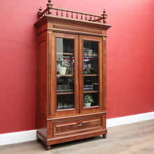 Load image into Gallery viewer, x SOLD Antique French Walnut Bookcase or Two-door China or Display Cabinet Cupboard. B11958