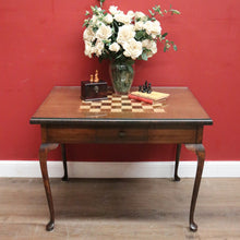 Load image into Gallery viewer, x SOLD Antique Australian Chess Table with Carved Timber Chess Pieces. Australian Maple. B11976
