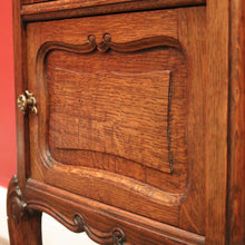 Load image into Gallery viewer, x SOLD Antique French Hall Cabinet, Lamp Table or Bedside Cabinet, Oak and Marble c1880. B11968
