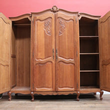 Load image into Gallery viewer, x SOLD Antique French Oak Four-Door Armoire Wardrobe, Linen Press, Cabinet or Cupboard. B11750