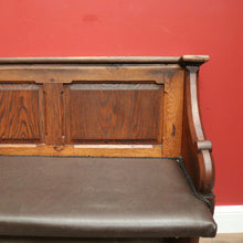 Load image into Gallery viewer, x SOLD Antique French Church Pew, Antique Oak Church or Gothic Hall Seat, Verandah Chair B11540
