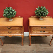 Load image into Gallery viewer, x SOLD A Pair of Antique French Lamp Side Tables or 2 Drawer Bedside Tables. B11804