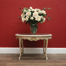 Load image into Gallery viewer, x SOLD Vintage French Circular Hand-painted Coffee Table, Cane Insert, Glass Top. B11580