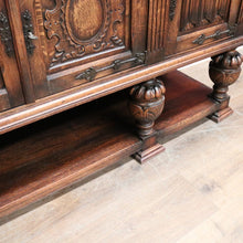 Load image into Gallery viewer, x SOLD Antique Flemish Oak Sideboard, Felt Lined Hall Cupboard, Dining Room Sideboard B11462