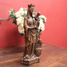 Load image into Gallery viewer, x SOLD Antique French Statue Madonna and Child, Mary and Baby Jesus, Lion, Gargoyle. B11724