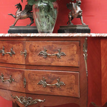 Load image into Gallery viewer, x SOLD Antique French Chest of Drawers, Marble Top Inlaid Two Drawer Hall Cabinet. B11332