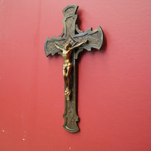 Load image into Gallery viewer, x SOLD Antique French Crucifix, Wall Hanging Christ on the Cross, Home Devotion Crucifix. B11607