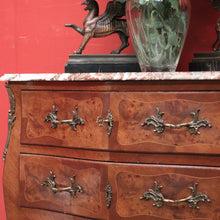 Load image into Gallery viewer, x SOLD Antique French Chest of Drawers, Marble Top Inlaid Two Drawer Hall Cabinet. B11332