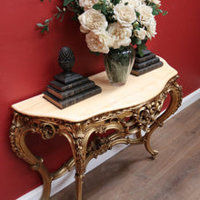 Load image into Gallery viewer, x SOLD Antique Italian Console Table, Hall Table. Gilt Timber and Gesso Table with Marble Top. B11386
