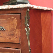 Load image into Gallery viewer, x SOLD Antique French Chest of Drawers, Marble Top Inlaid Two Drawer Hall Cabinet. B11332